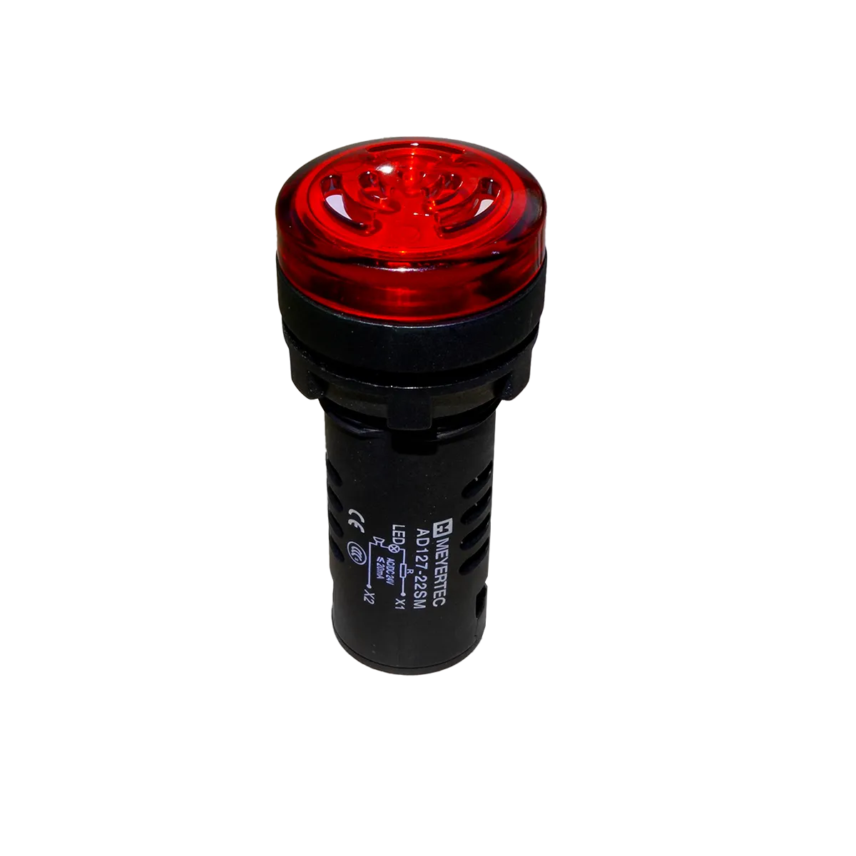 Зуммер с подсветкой, 80дБ, красный, 24V AС/DC, IP65, пластик