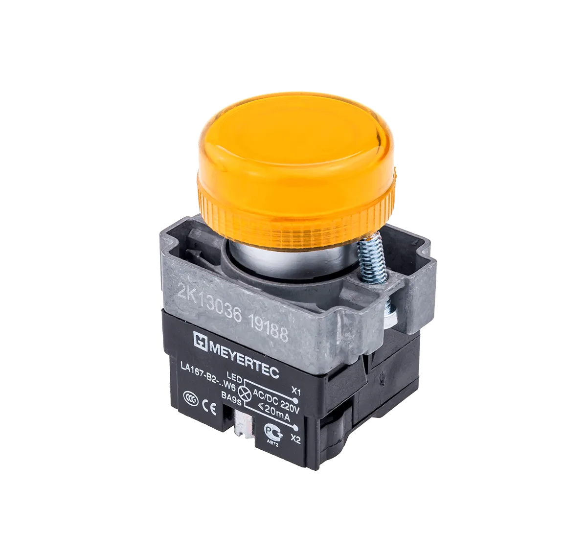 Сигнальная лампа желтый, 220V AC/DC