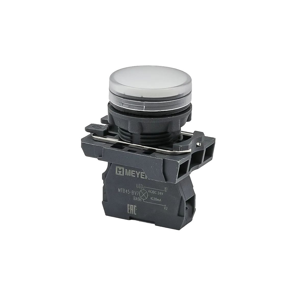 Лампа сигнальная белая, 24V AС/DC, IP65, пластик