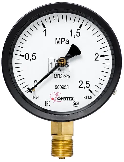 Вакуумметры, мановакуумметры, манометры общетехнические пылевлагозащищенные ВП3-Уф, МВП3-Уф, МП3-Уф IP54