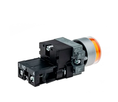 Кнопка с подсветкой желтая 24V 1NO