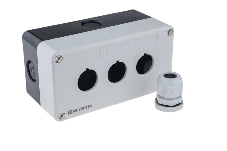 Корпус кнопочного поста, 3 отверстия, серый, IP54