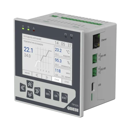 ПР225 программируемое реле в щитовом исполнении с графическим дисплеем и Ethernet