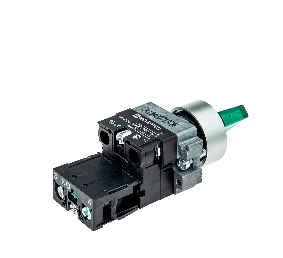 Переключатель с подсветкой, с фиксацией, 24V AC/DC, зеленый, 2 положения, 1NO