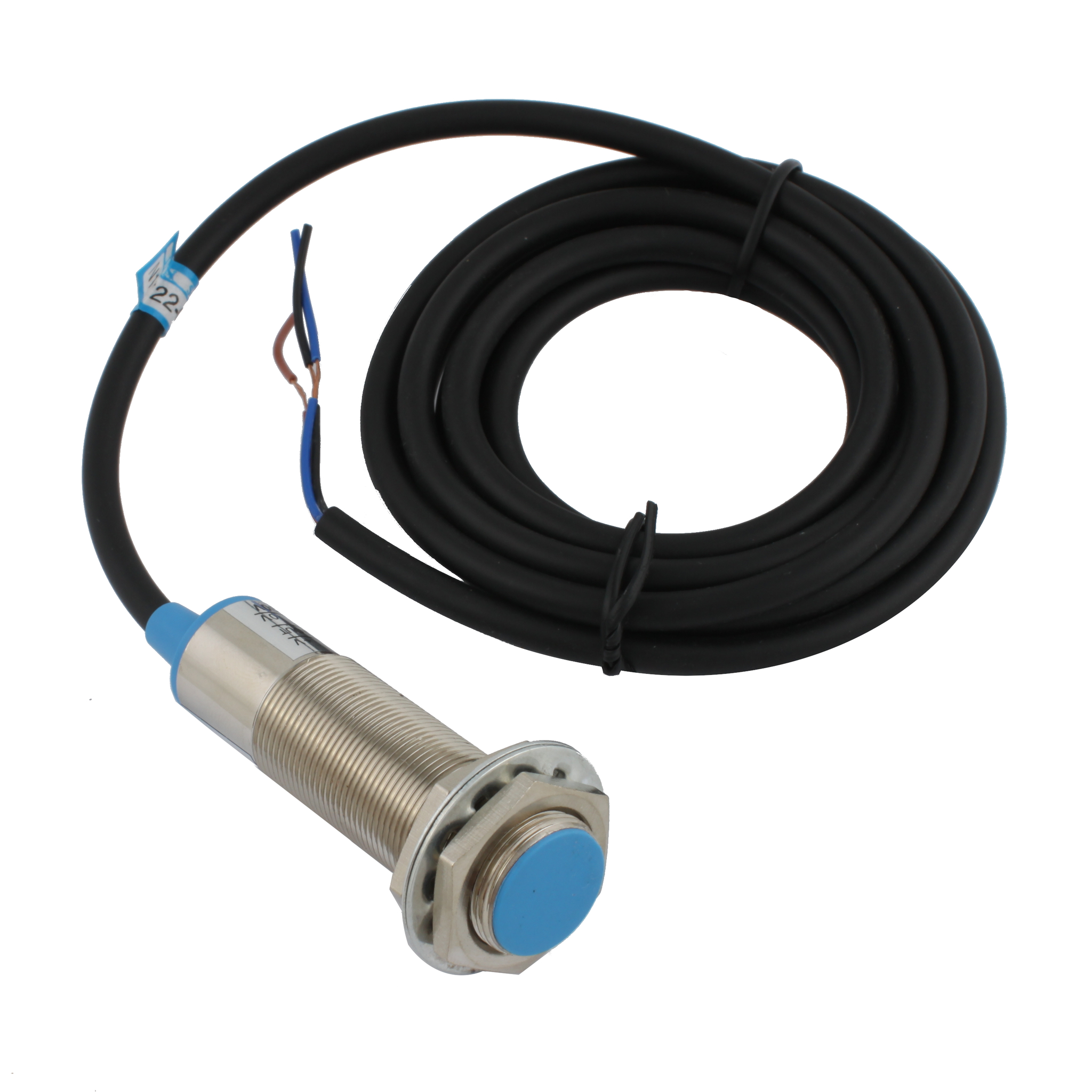 INNOCONT Индуктивный датчик, M18x1, L=73 мм, экранированный, зона срабатывания 5 мм, -25 +60 С, 12…24 VDC, IP65, выход: PNP NO, макс. ток 200 мА, кабель 2 м SL-18P5C