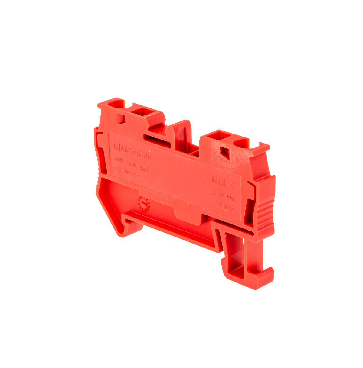 Клемма пружинная проходная, 4 мм², красная